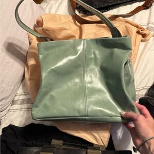 Hobo- Seneca -Elegant Green Leather Tote Bag